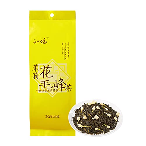 Jasmine Maofeng Tea Jasmine Flower Chinesischer Grüner Tee Loseblatt-Tee Geschenk für Weihnachtsfeiern Familientreffen 7.1oz von Raguso