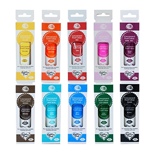 Rainbow Dust ProGel Professionelle Lebensmittelfarbe Gelfarbe - Lieblingsfarben 10 Farben von Rainbow Dust