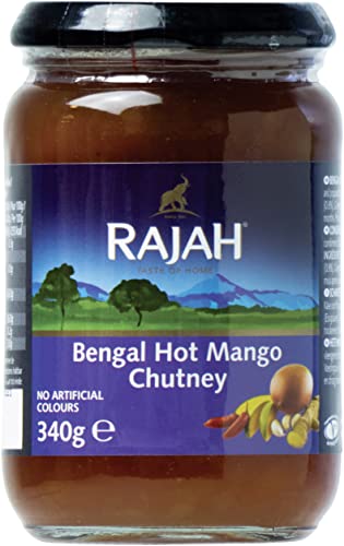 Rajah Bengal Mango Chutney – fruchtig, scharf, leicht sauer – Ideal zum Würzen von Fleisch, Fisch, Käse oder als Dip – 2 x 340 g von Rajah