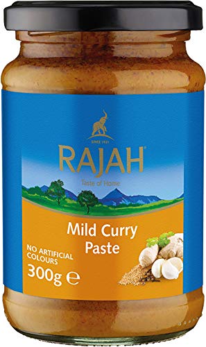 Rajah Currypaste – Milde Gewürzpaste für authentische Curry-Gerichte – Ideal zum Würzen von Fleisch, Fisch oder Gemüse – 1 x 300 g von Rajah