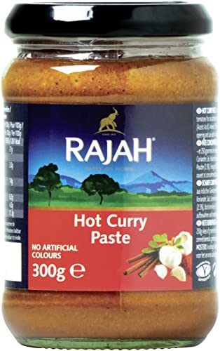 Rajah Currypaste – Scharfe Gewürzpaste für authentische Curry-Gerichte – Ideal zum Würzen von Fleisch, Fisch oder Gemüse – 3 x 300 g von Rajah