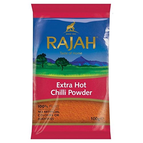 Rajah Extra Hot Chili-Pulver, 100 g, 2 Stück von Rajah