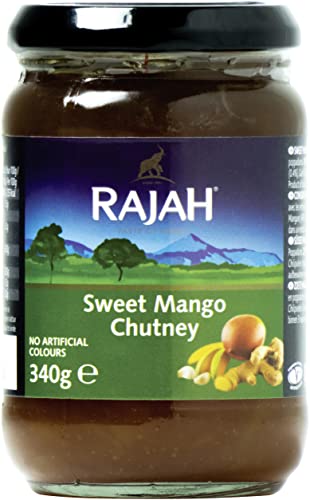 Rajah Mango Chutney – mild, fruchtig-süß, leicht scharf – Ideal zum Würzen von Fleisch, Fisch, Käse oder als Dip von Rajah