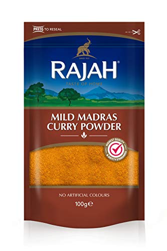 Rajah Mild Madras Currypulver – Aromatische Gewürzmischung mit milder Schärfe – 1 x 100 g von Rajah