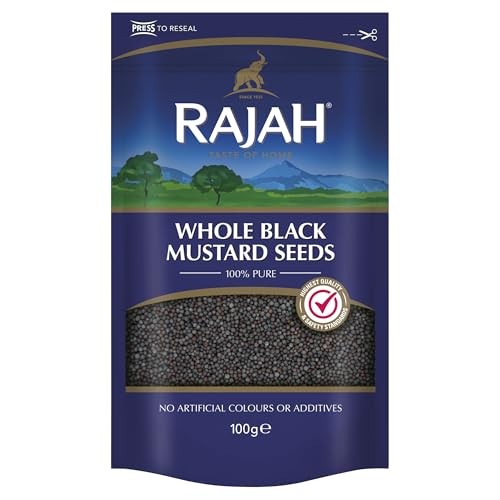 Rajah Senfsamen – Ganze, schwarze Senfkörner zum Würzen und Kochen – 1 x 100 g von Rajah