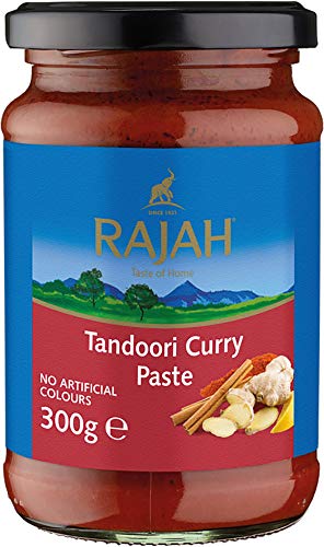 Rajah Tandoori Currypaste – Leicht scharfe Gewürzpaste für authentische Curry-Gerichte – Ideal zum Würzen von Fleisch, Fisch oder Gemüse – 1 x 300 g von Rajah