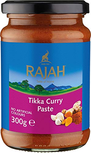 Rajah Tikka Currypaste – Scharfe Gewürzpaste angelehnt an das beliebte englische Tikka-Curry – Ideal zum Würzen von Fleisch, Fisch oder Gemüse – 1 x 300 g von Rajah