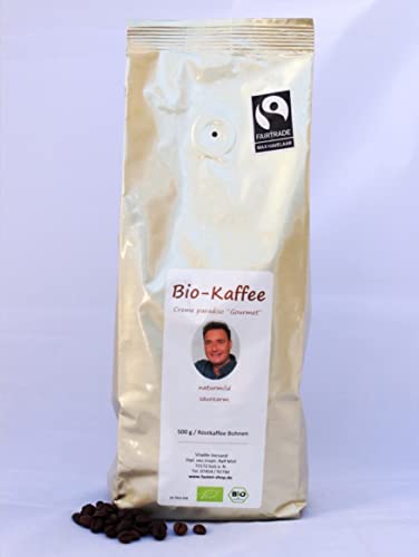 Ralf Moll® säurearmer BIO-Gourmet-Kaffee, 1er Pack (500g) ganze Bohnen, fairtrade, creme paradiso, Kaffee-Röststufe mild von Ralf Moll