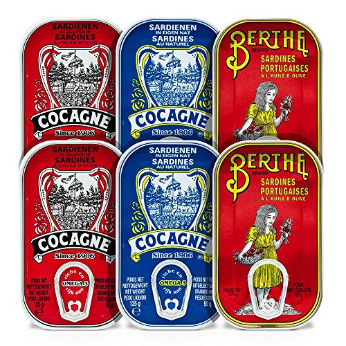 Portugiesische Sardinen Set | 3 Arten | 6 Dosen | 6 x 125 g | Cocagne | Berthe | Ramirez | Portugal Portugiesische Sardinen Set | 3 Arten | 6 Dosen | 6 x 125 g | Cocagne | Berthe | Ramirez | Portugal von Ramirez