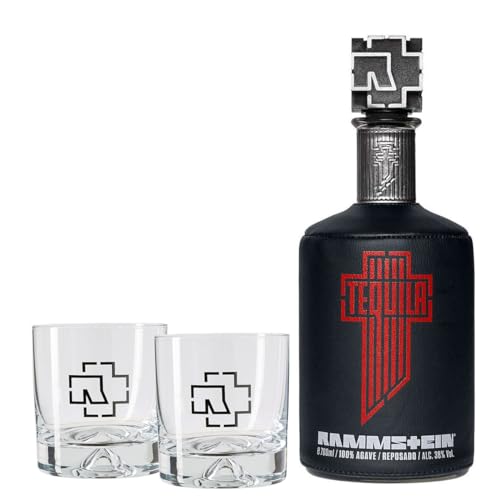 Rammstein Tequila (1 x 0.7 l) + Rammstein Tumbler ”Logo” 2er Box 0,29l Glas im Set By Lange Theke von Rammstein