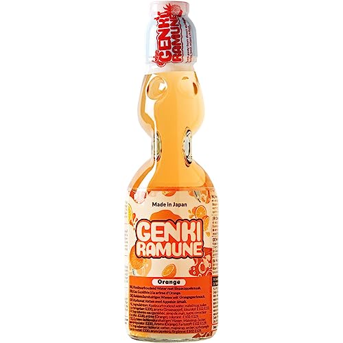 Ramune GENKI RAMUNE - Orangen Getränk - Multipack (30 X 200 ML) von RAMUNE
