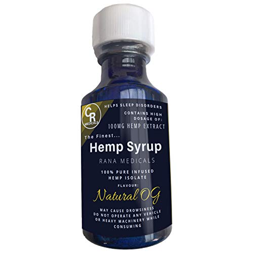 Natural OG Syrup Hemp Extract Oil Delicious Flavourless 100% Infused Isolate High Grade Artificial Flavour Non GMO Ideal for Drinks (Natural OG, 100MG (2 Ounce Bottle)) von Rana Medicals