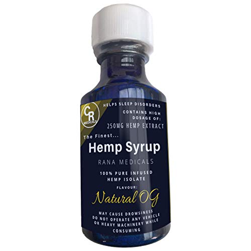 Natural OG Syrup Hemp Extract Oil Delicious Flavourless 100% Infused Isolate High Grade Artificial Flavour Non GMO Ideal for Drinks (Natural OG, 250MG (2 Ounce Bottle)) von Rana Medicals