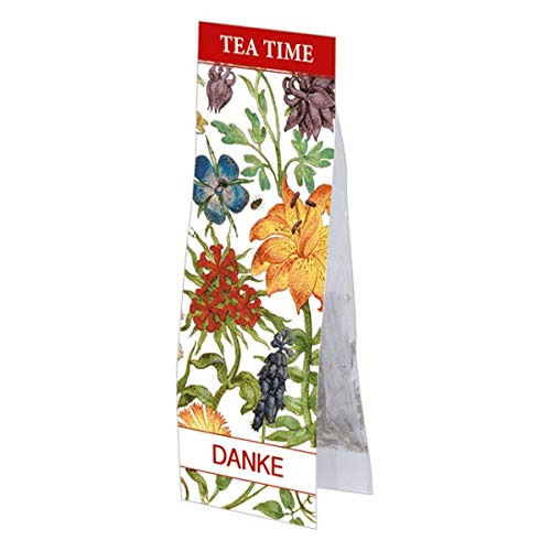 Rannenberg & Friends RTEE033 | Tea TIME Danke Gartenblumen | Lesezeichen und Bio-Kräutertee in einem Japanischen Teebeutel | Ayuveda Pitta von Rannenberg & Friends