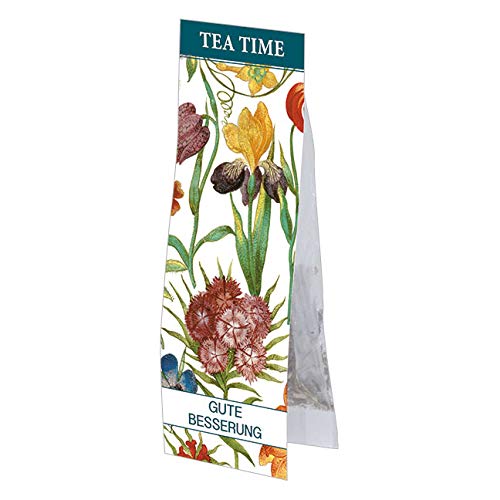 Rannenberg & Friends RTEE035 | Tea TIME Gute Besserung - Gartenblumen | Lesezeichen und Bio-Kräutertee in einem Japanischen Teebeutel von Rannenberg & Friends