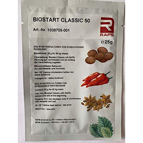 Raps Biostart Classic 50 Starterkulturen für streichfähige und dünnkalibrige Rohwurst - 25g Beutel von Raps