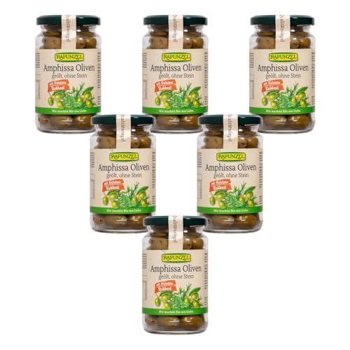 Rapunzel - Amphissa Oliven mit Kräutern ohne Stein geölt - 170 g - 6er Pack von Rapunzel Naturkost