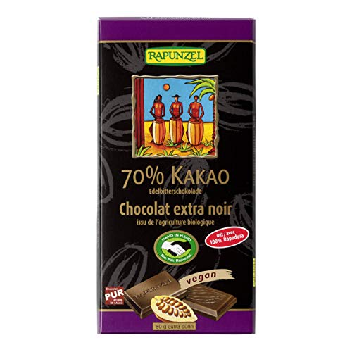 Rapunzel - Edelbitter Schokolade 70% Kakao Rapadura HIH - 80 g - 12er Pack von Rapunzel Naturkost