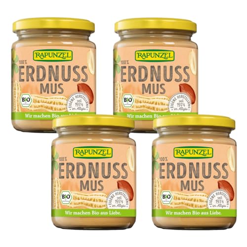 Rapunzel Erdnussmus fein, ohne Salz, 4er Pack (4 x 250g) von Rapunzel