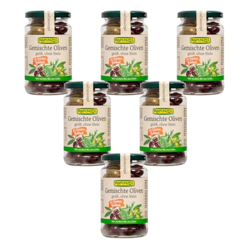 Rapunzel - Gemischte Oliven mit Kräutern ohne Stein geölt - 170 g - 6er Pack Rapunzel - Gemischte Oliven mit Kräutern ohne Stein geölt - 170 g - 6er Pack von Rapunzel Naturkost
