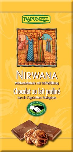 Rapunzel Bio Nirwana Milchschokolade mit Praliné-Füllung HIH (6 x 100 gr) von Rapunzel