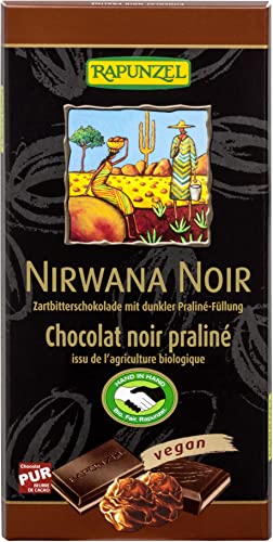Rapunzel Bio Nirwana Noir 55% Kakao mit dunkler Praliné-Füllu (6 x 100 gr) von Rapunzel Naturkost