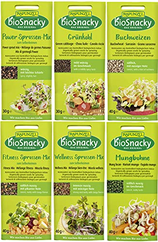 Rapunzel Sprossen Mix | Bio-Keimsprossen zum Selberkeimen | 6 Sorten, 220g von Rapunzel