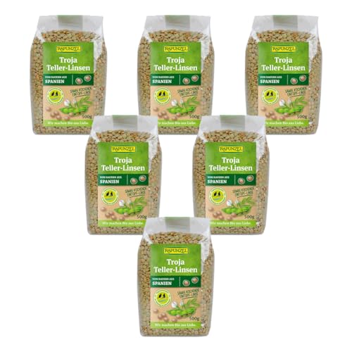 Rapunzel - Troja Teller-Linsen grün bis braun - 0,5 kg - 6er Pack von Rapunzel Naturkost