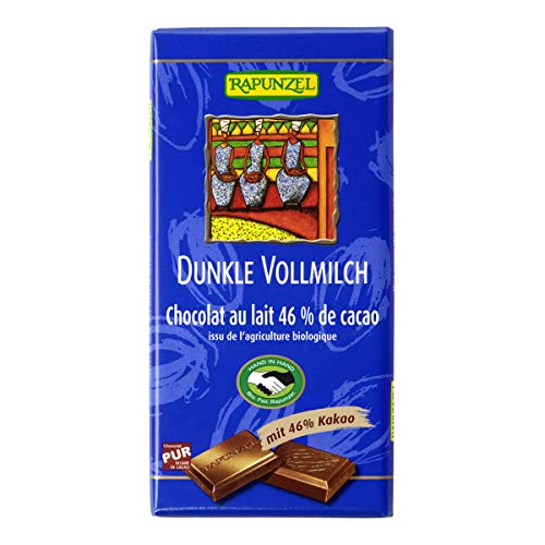 Rapunzel - Vollmilch Schokolade Dunkel 46% HIH - 100 g - 12er Pack von Rapunzel Naturkost