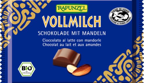 Rapunzel Vollmilchschokolade mit ganzen Mandeln, 6er Pack (6 x 100g) - Bio von Rapunzel