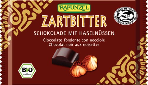 Rapunzel Zartbitterschokolade mit ganzen Haselnüssen, 6er Pack (6 x 100g) - Bio von Rapunzel