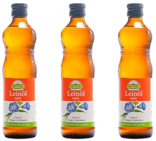 (23,58EUR/L) Leinöl nativ 3x500ml bio Rapunzel "VORRATSPACK" NEU von Rapunzel