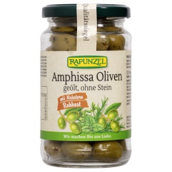 Amphissa-Oliven ohne Stein mit Kräutern, geölt von RAPUNZEL