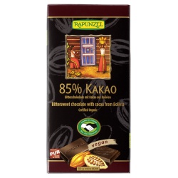 Bitterschokolade mit 85% Kakao von Rapunzel