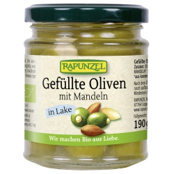 Gefüllte grüne Oliven mit Mandeln in Lake von RAPUNZEL