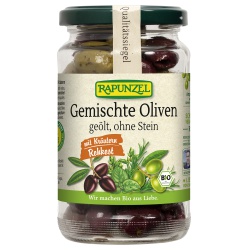 Grüne & Kalamata-Oliven ohne Stein mit Kräutern, geölt Grüne & Kalamata-Oliven ohne Stein mit Kräutern, geölt von RAPUNZEL