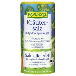 Jodiertes Kräutersalz in der Streudose von RAPUNZEL