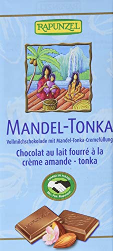 RAPUNZEL Bio Vollmilch Schokolade Mandel-Tonka HIH, 4er Pack (4 x 100 g) von Rapunzel