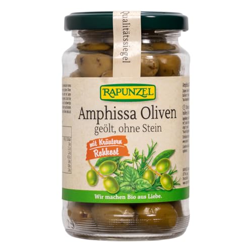 Rapunzel Amphissa-Oliven ohne Stein mit Kräutern, geölt (170 g) - Bio von Rapunzel