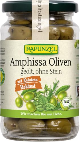 Oliven Amphissa mit Kräutern, ohne Stein geölt 6 x 170 gr von Rapunzel