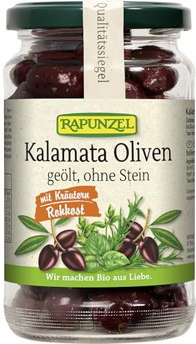 Rapunzel Bio Oliven Kalamata mit Kräutern, ohne Stein geölt (1 x 170 gr) von Rapunzel