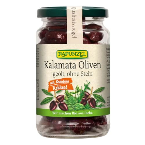 Rapunzel Bio Oliven Kalamata mit Kräutern, ohne Stein geölt (1 x 170 gr) von Rapunzel