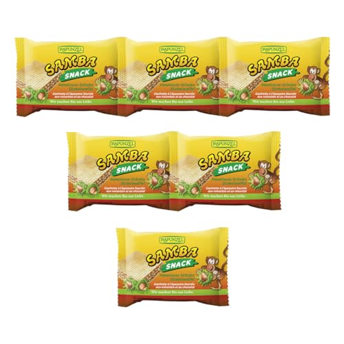 Rapunzel Bio Samba Snack, Haselnuss-Schoko Schnitte (6 x 25 gr) von Rapunzel