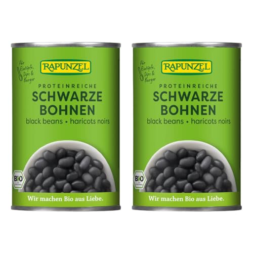 Rapunzel Bio Schwarze Bohnen in der Dose (2 x 400 gr) von Rapunzel