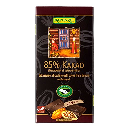 Rapunzel Bio 85 Prozent Kakao Bitterschokolade mit Kakao aus Bolivien, 80 g von Rapunzel