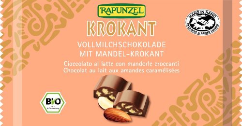 Rapunzel Bio Vollmilch Krokant Schokolade mit Mandelkrokant H (1 x 100 gr) von Rapunzel Naturkost AG
