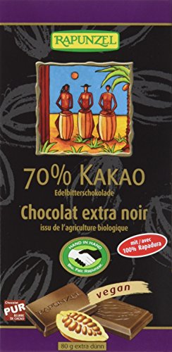 Rapunzel Edelbitter-Schokolade 70% KakaoRAPADURA) HIH, 10er Pack (10x 80 g) - Bio von Rapunzel