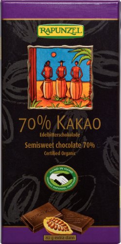 Rapunzel Edelbitterschokolade 70% Kakao, 12er Pack (12 x 80 g) - Bio von Rapunzel