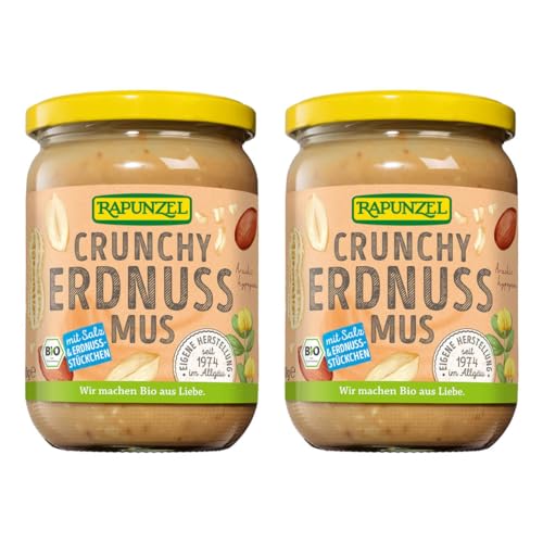 Rapunzel Erdnussmus Crunchy mit Salz, 2er Pack (2 x 500 g) - Bio von Rapunzel