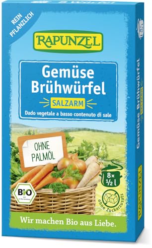 Gemüse-Brühwürfel salzarm, mit Bio-Hefe 2 x 68 gr von Rapunzel